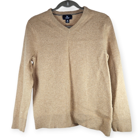 Land's End tan camel cashmere V-neck sweater Mens Medium - Picture 7 of 7